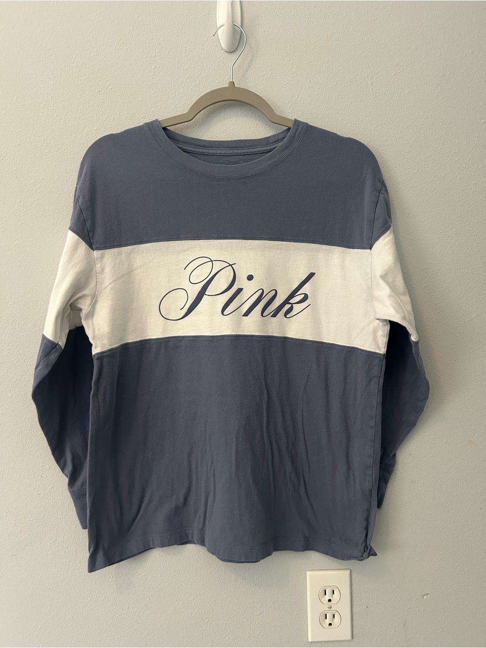 PINK Victoria's Secret Navy & White Logo Tee